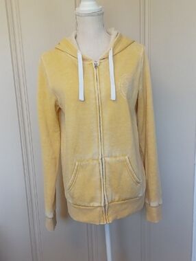 NWOT's LE (Liquid Energy) Yellow Full Zip Hooded Light Sweat-jacket With Pockets